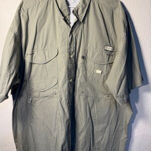 Columbia Sportswear Men’s XL Fishing Shirt Short Sleeve Vented Busch beer BASS